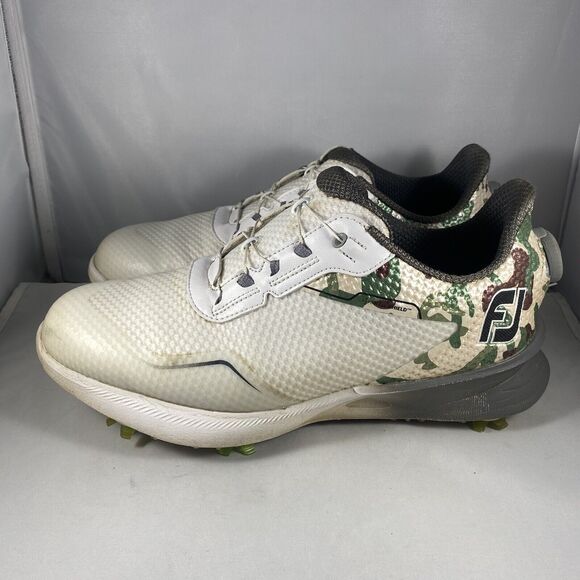Footjoy Mens 53390J CamoBoa Lace Spikeless Golf Shoes Size 7W White Stratolite - Picture 2 of 10